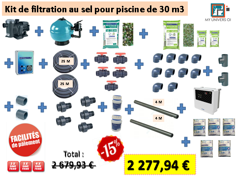 sarl MYUNIVERSOI - kit filtration piscine 30m3
